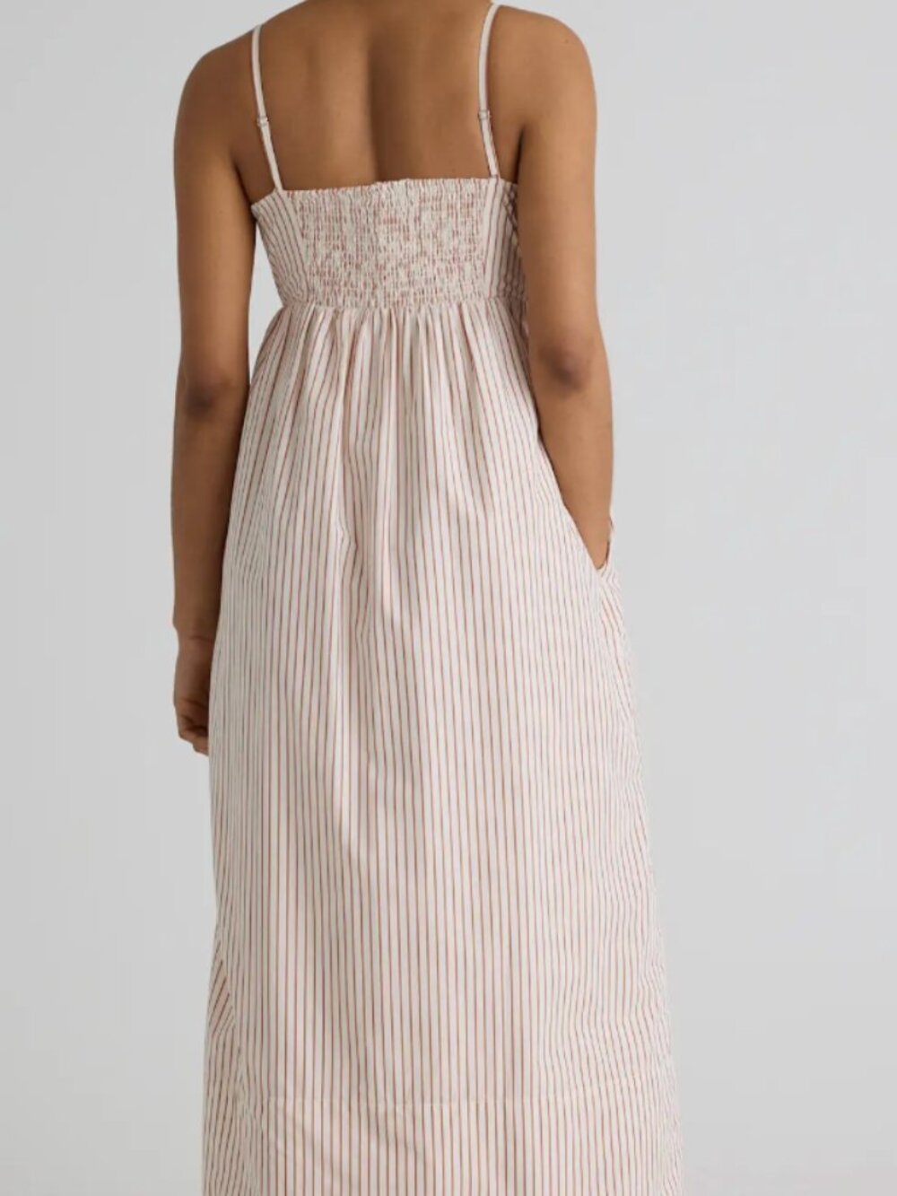 Quince Organic Cotton Poplin striped tiered dress - Picture 8 of 8